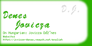 denes jovicza business card